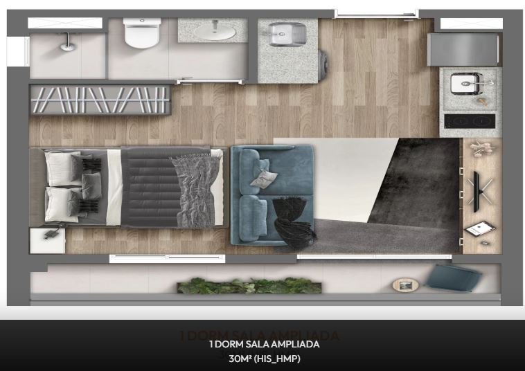 Apartamento, 1 quarto, 30 m² - Foto 2