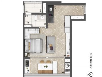 Planta 42m� sem parede