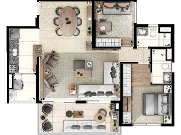 Planta 3 dorm Living Ampliado
