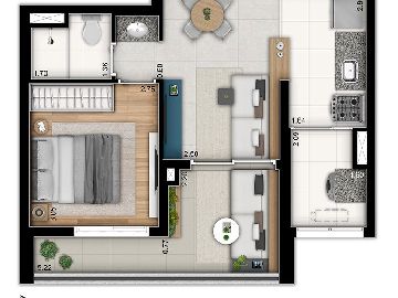 1 dorm 45m�
