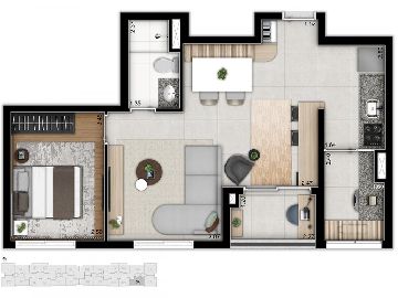 2 dorm 55m� sala ampliada