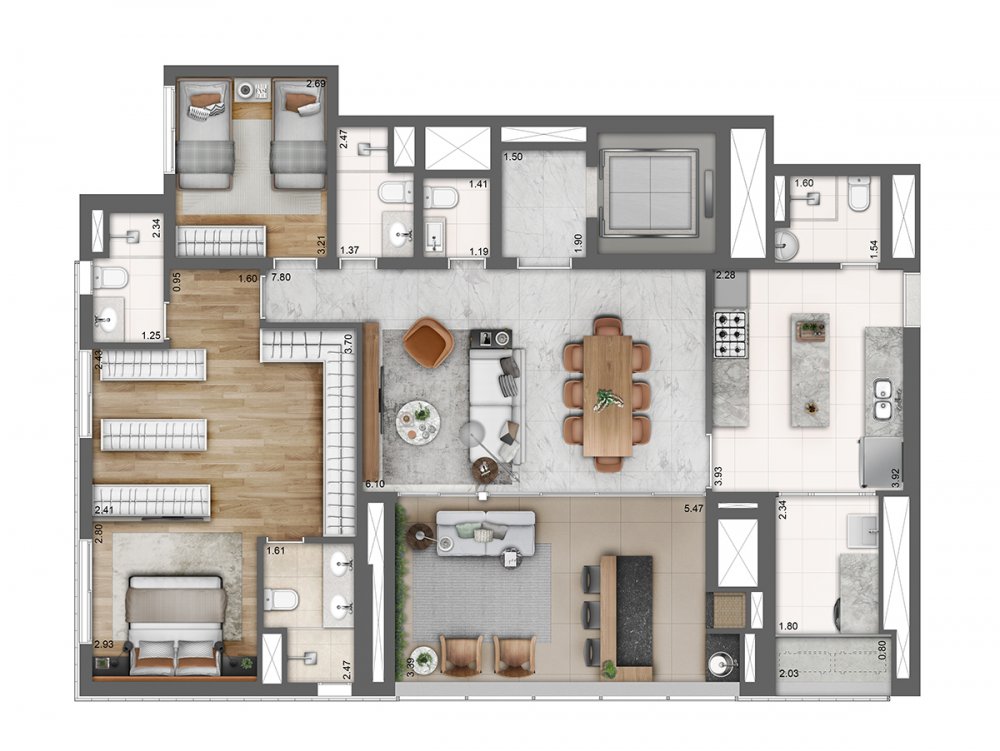 Planta de 190m� ampliada