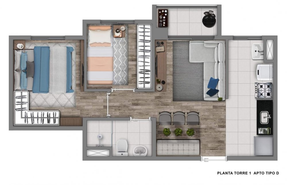 Planta Torre 1 apto D