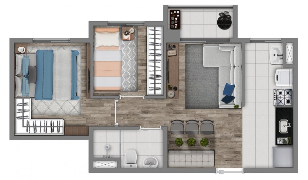 Planta Confort com varanda