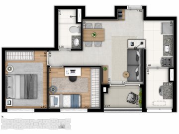 2 dorm 55m